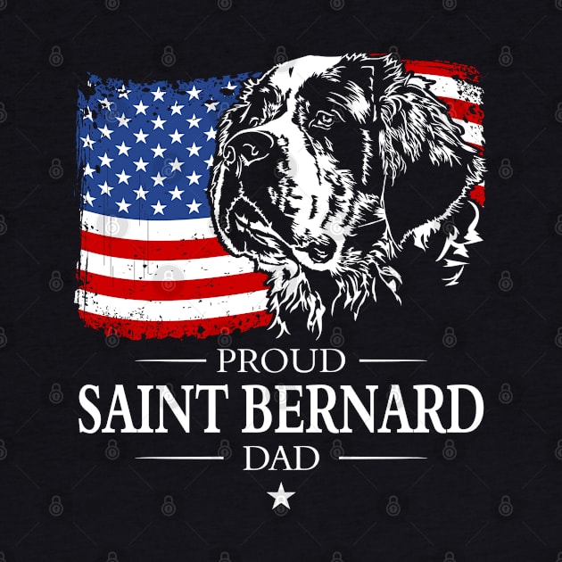 Proud Saint Bernard Dog Dad American Flag patriotic dog by wilsigns